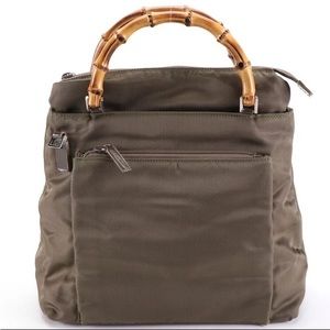 Gucci with defect/ nylon bag with bamboo handles